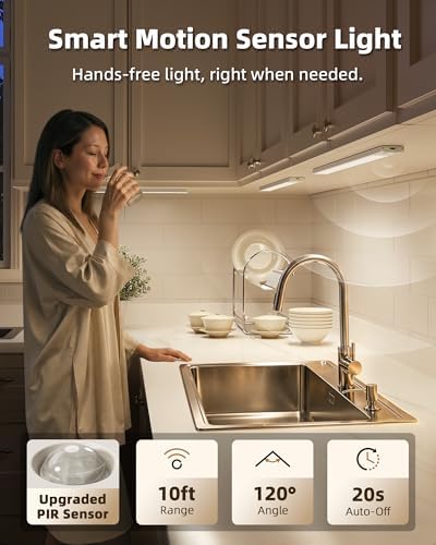EZVALO 16.5'' Under Cabinet Lighting Wireless, LED Motion Sensor Indoor - Image 3