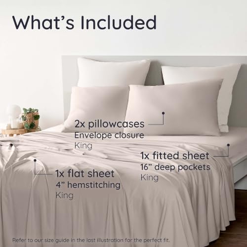 Bambaw 100% Viscose Derived from Bamboo Sheets King Size Set – 4pcs Luxury Bed - Image 2