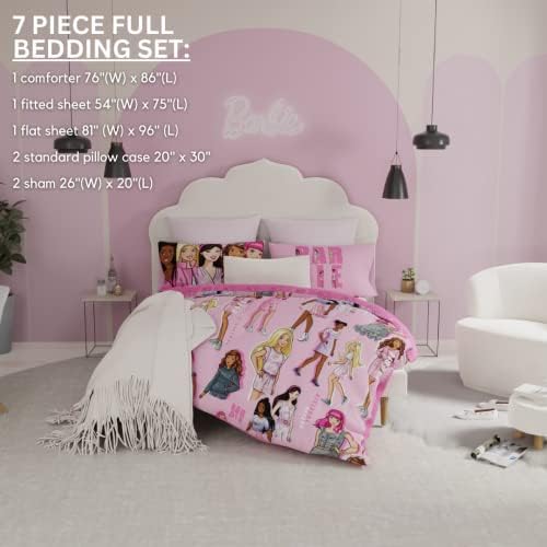 Franco Barbie Barbiecore Bedding Super Soft Comforter and Sheet Set - Image 4