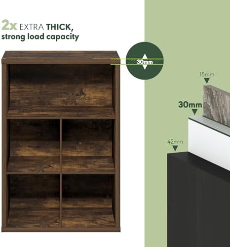 Furinno Cubicle Book Shelf, 5-Cube Bookshelf, Extra Thick Frame Cube Storage - Image 7