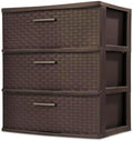 Sterilite Wide 3 Drawer Weave Tower, Home Organizer by Sterilite