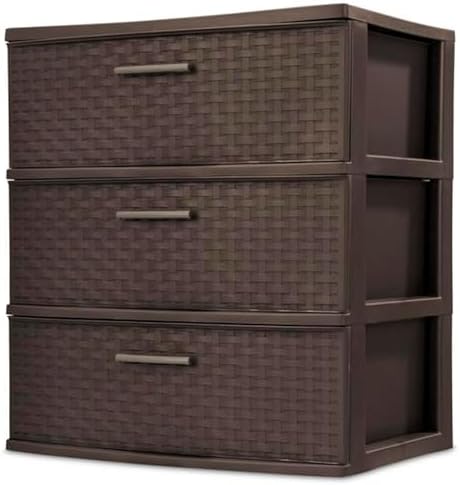 Sterilite Wide 3 Drawer Weave Tower, Home Organizer by Sterilite
