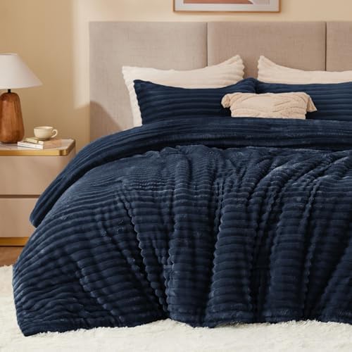 BEDELITE Fleece California King Comforter Set, Fluffy Bed Set by BEDELITE