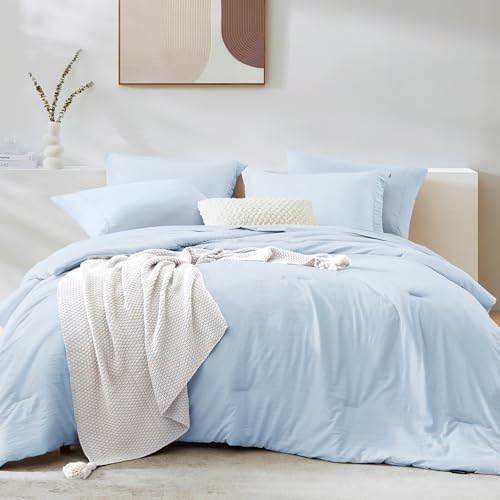 King Size Comforter Set- 7 Pieces Prewashed Bed in a Bag King Bedding Sets by WRENSONGE