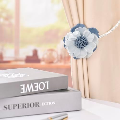 SUQ I OME Pearl Beaded Flower Magnetic Curtain Tieback - Image 6