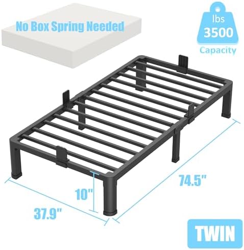 10 Inch Twin Metal Bed Frame - Image 3