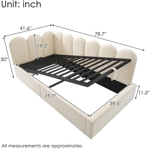 Merax Velvet Upholstered Lift Up Sofa Day Bed - Image 2