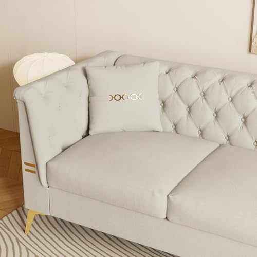 83" Oversized 3 Seater Sofa, Velvet Couch - Image 7