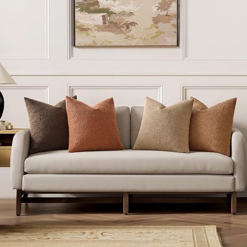 MIULEE Fall Decorative Boucle Throw Pillow Covers 18x18 Rustic Set of 4 - Image 2