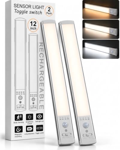 12 Inch Under Cabinet Lighting, 3 Color Motion Sensor Light 2 Pack by Unknown