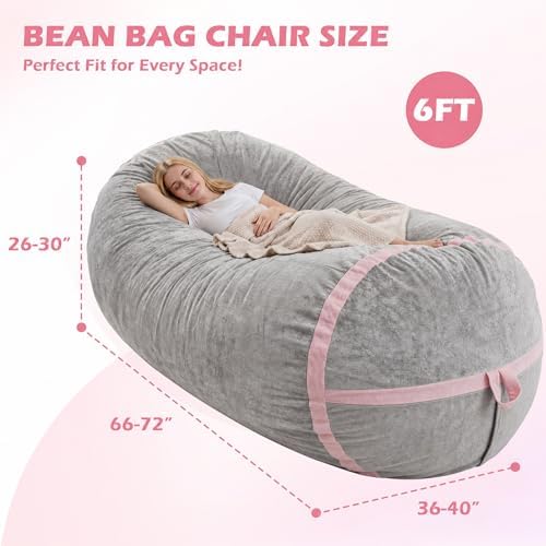 6FT Bean Bag Chair 6'Giant Bean Bag Chairs - Image 2