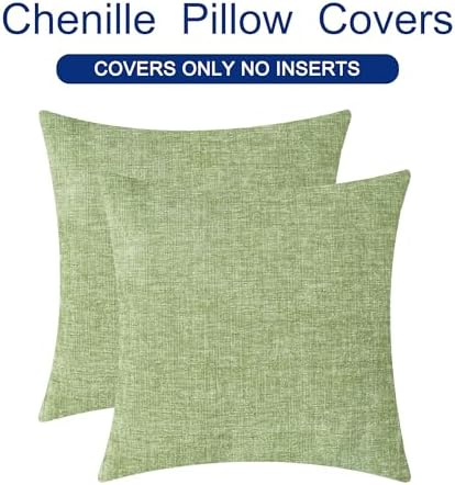 CaliTime Decorative Couch Throw Pillow Covers 24 X 24 Inches Sage Green - Image 6