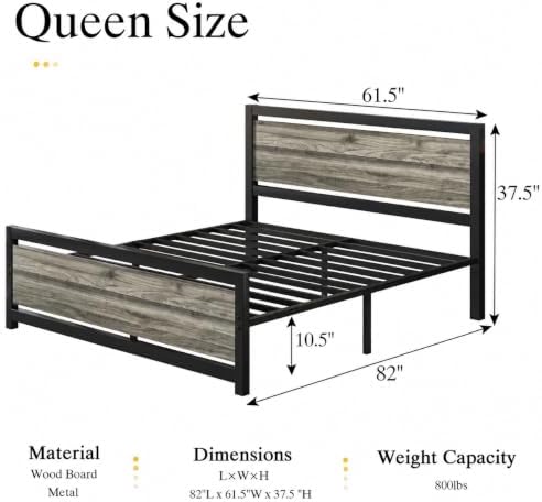 IMMERSTABLE Queen Metal Bed Frame - Image 2