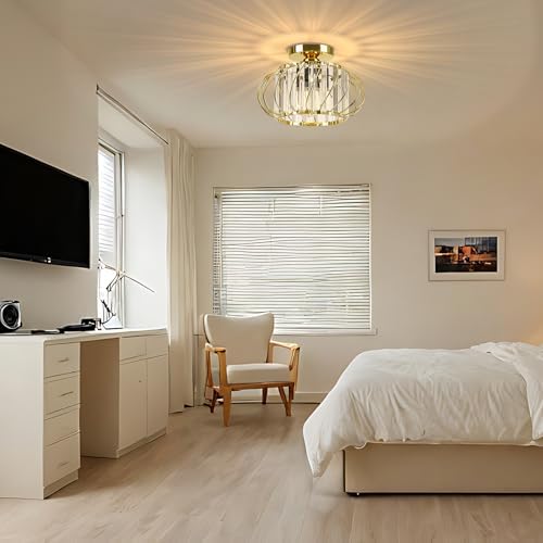 Gold Crystal Ceiling Light Fixture - Image 6