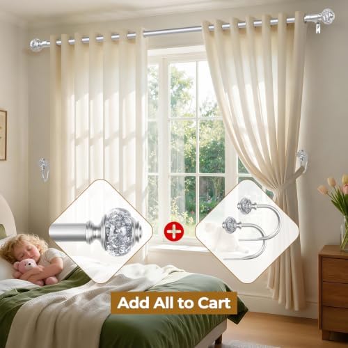 USFOOK Silver Curtain Holdbacks, Decorative Drapery Tiebacks, 2 Pack/1 Pair - Image 5