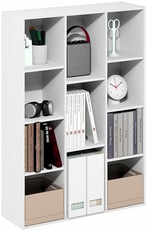 Furinno LUDER Book Shelf, 11-Cube Bookshelf, Reversible Bookcase, 9.4 x 29.1 x - Image 6