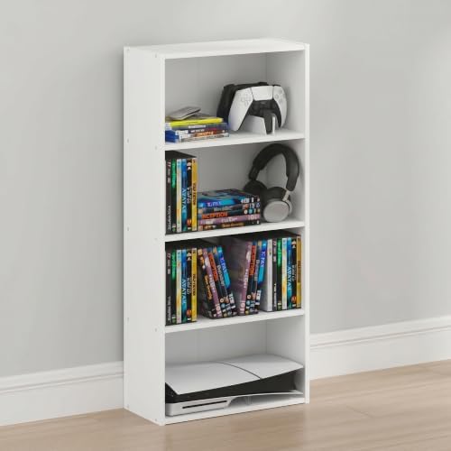 Furinno Basic DVD Shelf, 4-Tier CD Rack, Media Shelf - Image 6
