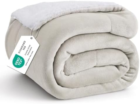 Bedsure GentleSoft Sherpa Fleece Blankets King Size by BEDSURE