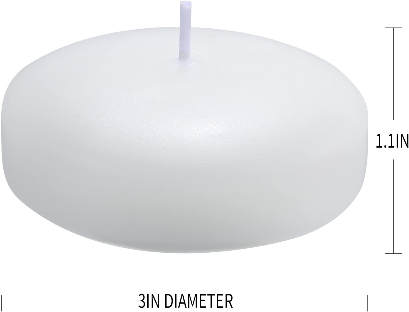 24 Pack Floating Candles, 3” White Unscented Dripless Wax Burning Candles, for Weddings, Party, Cylinder Vases, and Home Decorations