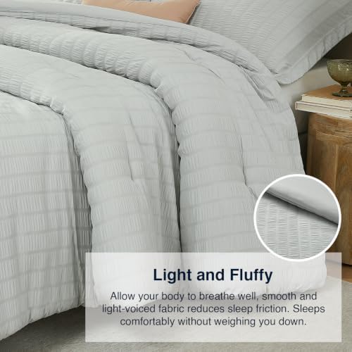 Quataly Queen Comforter Set Seersucker Lightweight Bed Set - Image 4