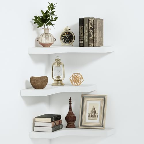 Corner Floating Shelves Wall Mount Shelf Solid Wood by Saumonieres