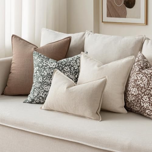 MIULEE Thick Textured Euro Sham Throw Pillow Covers 24x24 Inch Coco Brown - Image 5