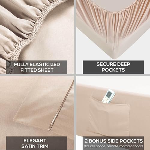 Mueller Ultratemp Bed Sheets Set, Super Soft, 6 Piece California King Sheet Sets - Image 4