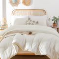 ROSGONIA Queen Comforter Set Ivory by ROSGONIA