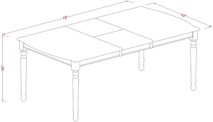 East West Furniture DODA5-MAH-12 5 Piece Dining Table Set Includes a Rectangle Wooden Table with Butterfly Leaf and 4 Polyester Fabric Upholstered Chairs, 42x78 Inch, Mahogany
