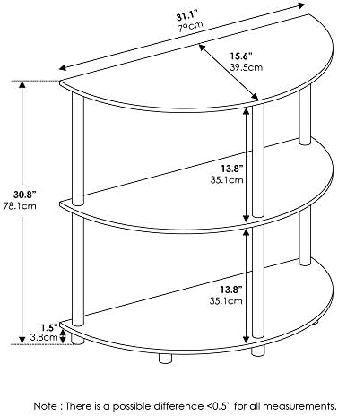 Furinno Frans Turn-N Half Round Console Table - Image 3