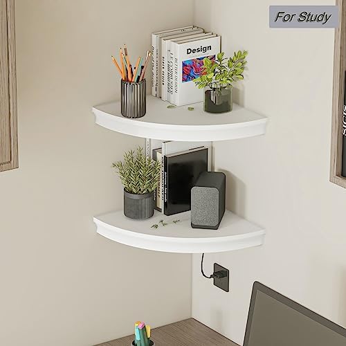 HAO Floating Corner Shelf Invisible Wall Mounted Shelves Radial Shape Cable - Image 2