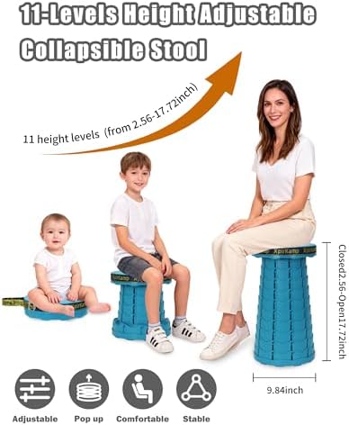 Folding Collapsible Stool Chair Portable Camp Seat - Image 2
