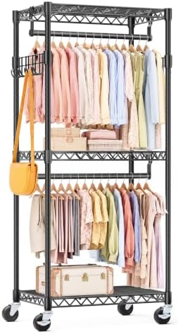 OLIXIS Rolling Clothes Rack, Heavy Duty Garment Rack, 23 IN by OLIXIS