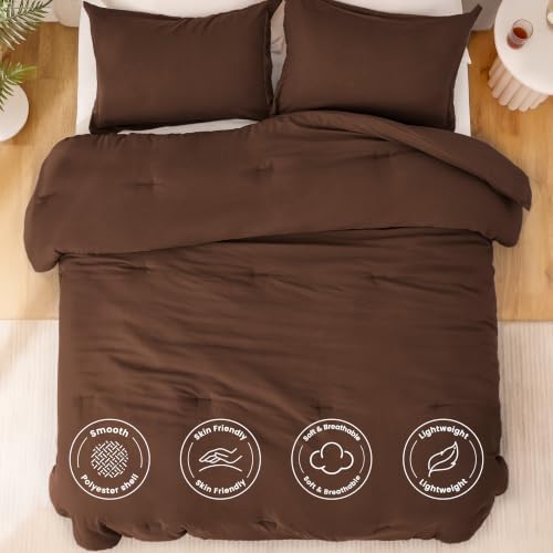 Love's cabin Brown King Size Comforter Set, 3-Piece Prewashed Bed Set - Image 3