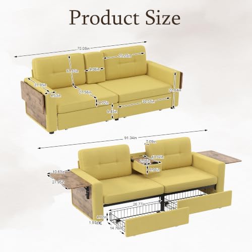 70" Oversize Versatile Sofa, Loveseat Couch - Image 3