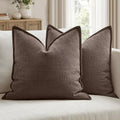 MIULEE Thick Textured Decorative Throw Pillow Covers 20x20 Inch Dark Brown by MIULEE