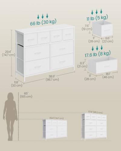 SONGMICS Wide Dresser for Bedroom, 8 Fabric Drawers - Image 3