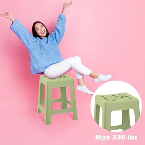 TURSTIN 12 Pack Plastic Stools 16.9 Inch Nesting Stools Bohemia 6 Color - Image 5
