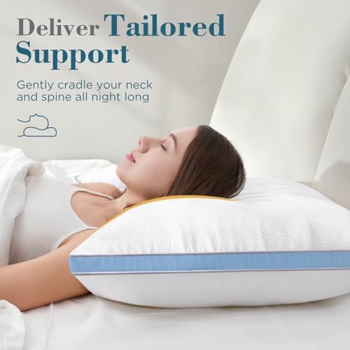 viewstar Pillows Standard Size Set of 2, Firm Support, Light Blue - Image 3