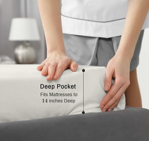 RUVANTI 100% Cotton California King Sheets, Percale Sheet Set - Image 6