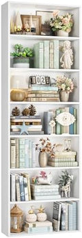 FACBOTALL 82" Tall Bookshelf White Bookcase, 7-Tier Open Display Shelves by FACBOTALL