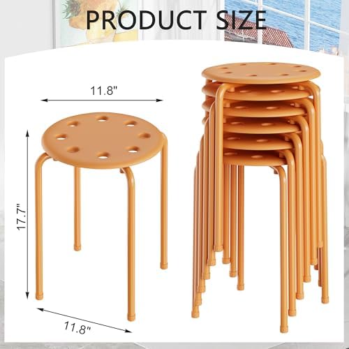 VECELO 6-Piece Stacking Stools for Classroom - Image 2