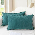 CaliTime Decorative Couch Throw Pillow Covers 20 X 12 Inches Teal by CaliTime