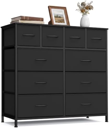 SONGMICS Tall Dresser for Bedroom, 10 Fabric Drawers by VASAGLEbySONGMICSHOME
