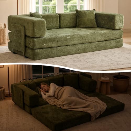 79" Boneless Couch for Living Room, Futon Sleeper Sofa Bed by Fancyfire