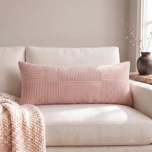 Fancy Homi Set of 2 Blush Pink Boho Long Lumbar Body Decorative Throw Pillow - Image 5
