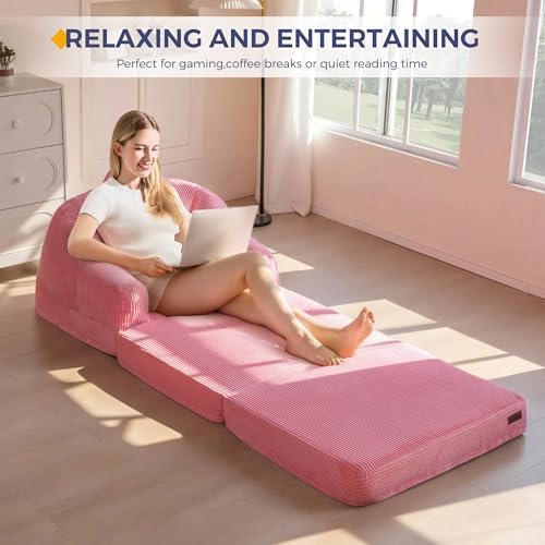 MAXYOYO Folding Sofa Bed with Backrest, Boneless Fold Out Couch with Handle - Image 3