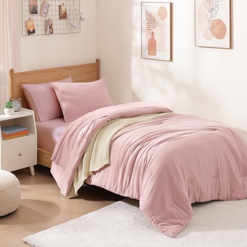 Twin XL Comforter Set- 5 Pieces Prewashed Bed in a Bag Twin Bedding Sets - Image 2