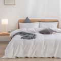 BESTOUCH Cotton Solid Duvet Cover Set Bright White Oversized Full by BESTOUCH