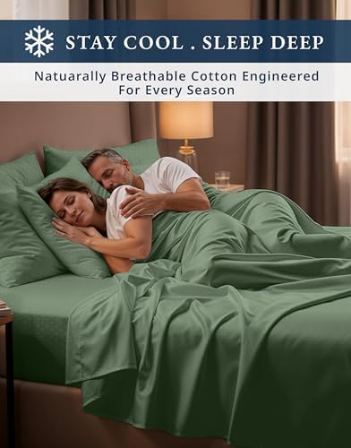 Lane Linen King Size Bed Sheets Sateen Weave - Image 7